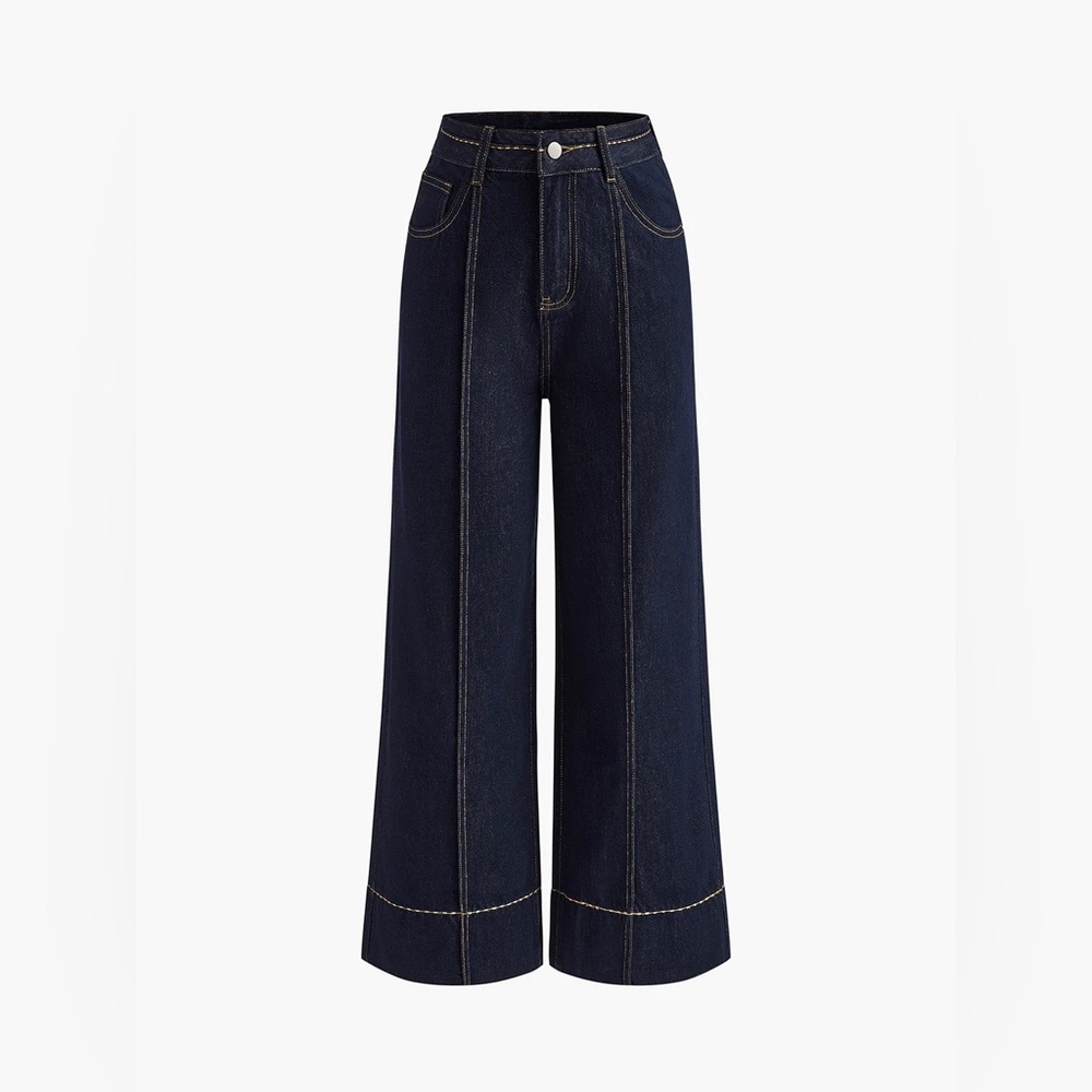COMMENSE Wide Leg Denim Jeans - size Small - Picture 2 of 6